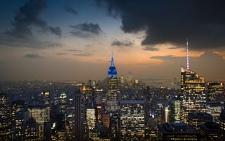 Картинка нью-йорк, панорама, ночь