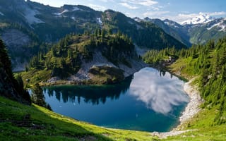 Картинка природа, озеро, горы
