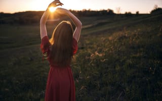 Картинка девушка, фотограф, евгений сухоруков, солнце, на природе