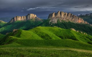 Обои горы, кавказ, зелень
