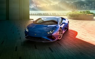 Картинка Blue, Lamborghini, Huracan, Rear