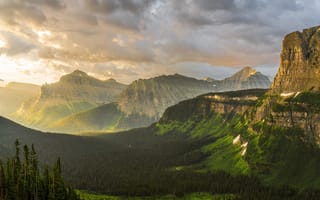Картинка Stormy, National Park, Glacier, Sunrise