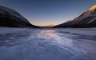 Картинка зима, лёд, природа, озеро