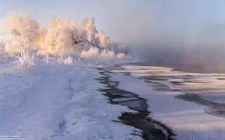 Картинка зима, река, снег, фотограф, андрей олонцев