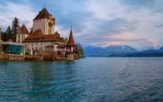 Картинка Швейцария, озеро, дом