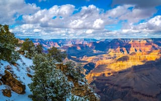 Картинка Природа, Скала, Облака, Гранд-Каньон, Пейзаж, Arizona