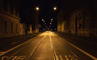 Картинка город, улица, ночь