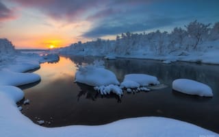 Картинка зима, Андрей Олонцев, река