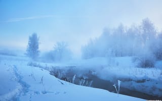 Картинка зима, Илья Гарбузов, речка