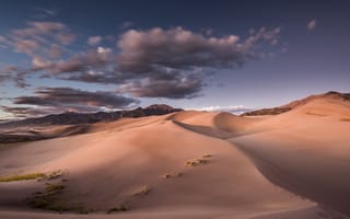 Картинка пустыня, облака, дюны