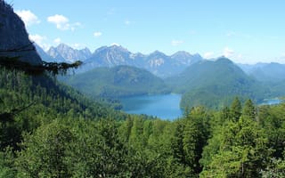 Картинка горы, озеро, лес