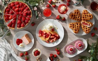 Картинка IKEA, клубничное изобилие, тарталетки, strawberry abundance, tartlets, пончики, pancakes, блины