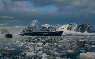 Картинка Антарктика, экспедиция, льды, корабль