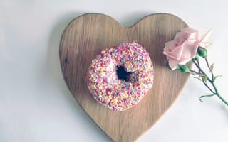Картинка donut, Valentines Day, rose