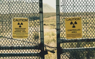 Картинка nuclear energy, radioactive waste, Idaho, radiation warning signs, caution, fence