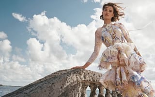 Картинка Zimmermann, The Dancer, citrus garden, rhythmic asymmetric dress, Spring Summer 2022 campaign ad