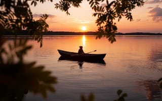 Картинка Finland, Lakeland, Sunset, Wasser