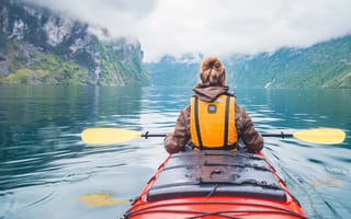 Картинка Northern Europe, kayaking, Fjord, adventure, Norway