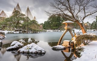 Картинка Kenroku-en, Six Attributes Garden, Japan, old private garden, Kanazawa