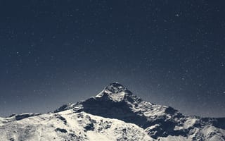 Картинка Ночь, гора, звёзды