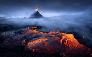Картинка Iceland, lava fields, volcano