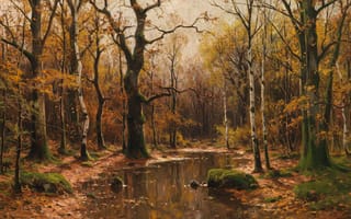 Картинка Walter Moras, German, Autumn forest