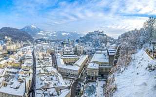 Картинка Old Town, Salzburg, Austria, winter