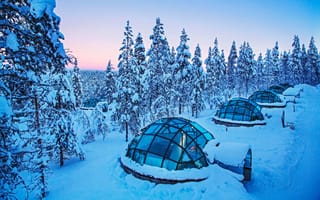 Картинка Glass Igloo, Kakslauttanen Arctic Resort, Lapland, Finland