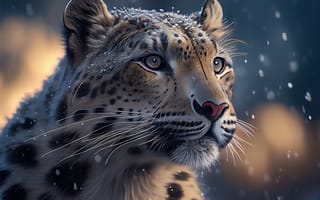 Картинка леопард, морда, 3d