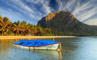 Картинка fishing boat, tropical island, Indian Ocean, Mauritius