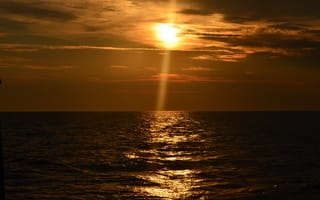 Картинка солнце, море, закат