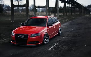 Картинка Audi, Audi A4, Red, Road, Avant, Wagon