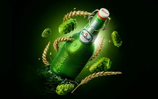 Картинка Grolsch, beer, bottle, splash green