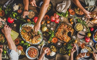 Картинка family feast, table, Turkish dishes