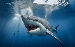 Картинка акула, океан, 3d