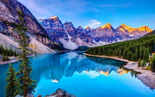 Картинка горы, озеро, канада, краски, банф