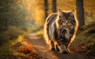 Картинка кот, прогулка, по себе, сам