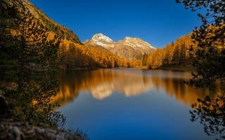 Картинка озеро, горы, отражение