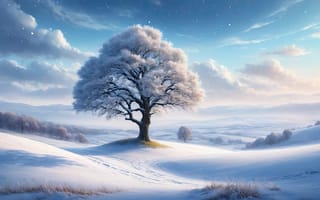 Картинка Зима, снег, природа, дерево