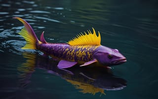Картинка рыба, цвета, экзотика, 3d
