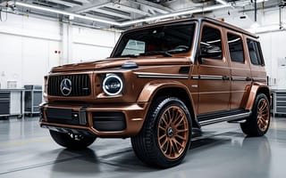 Картинка Mercedes-Benz, G-Class, техника, классика, светодиодные фары, дизайн автомобиля, медный цвет, премиум авто, роскошь, немецкий автомобиль, мощность, автолюбители, автомобиль будущег, автомобильный бренд, эксклюзив, внедорожник, автосалон, современный стиль