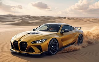 Картинка BMW, спорткар, роскошь, свобода, приключения, золотой цвет, автоиндустрия, природа, динамика, гонки, дизайн, дрифт, элегантность, автомобиль, песок, скорость, техника, мощность, пустыня, стиль