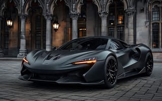 Картинка спорткар, матовый чёрный, стильный автомобиль, передовые технологии, футуристичный, городской стиль, роскошь, современный, передов, премиум-класс, инновации, элегантность, готическая архитектура, производительность, элегантный дизайн, скорость, автомобиль