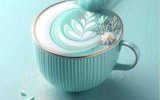 Картинка кофе, латте, дизайн, минимализм, цвет, кружка, декор