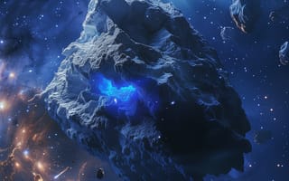 Картинка космос, астероиды, галактика, звезды, небо, космический, свет