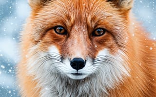 Картинка лисица, зима, снег, животные, природа, дикая природа, фото