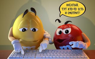 Картинка M&Ms, канфеты, клавитура