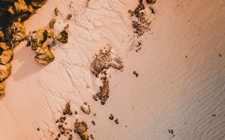 Картинка пляж, песок, скалы