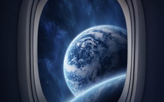 Картинка видно космос, окно, маленькое