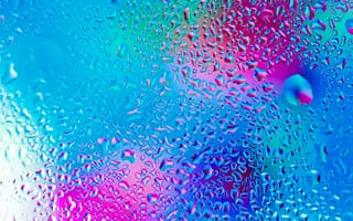 Картинка water, капли, colorful, rain, стекло, rainbow, drops, вода, glass